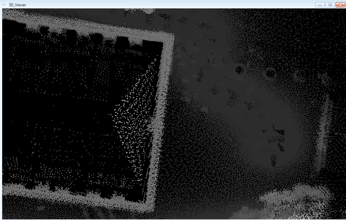 Top view showing the corrected overlapping wall of the simutaneously matched data set